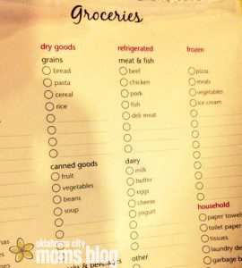 Check-lists are my best friend for keeping my groceries organized.