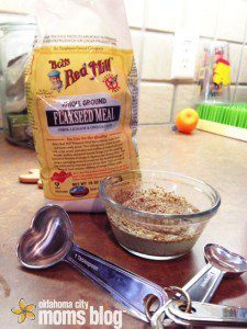 Mix the flaxseed with water and let set so it will soften.