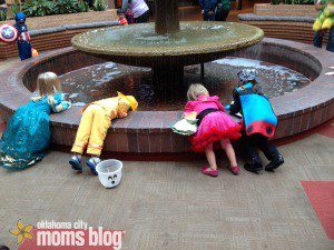 The fountains inside of Northpark Mall are always a hit with the kiddos!