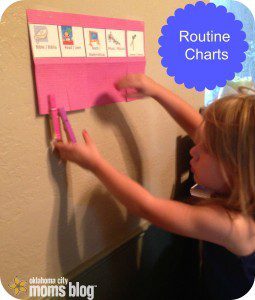 This is our homeschool routine chart. 