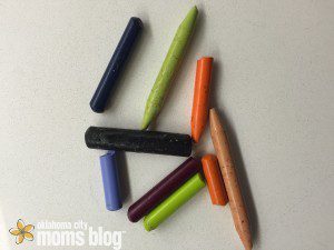 Remove the paper from your old crayons
