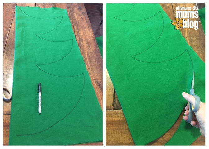 Draw a simple tree shape and cut it out