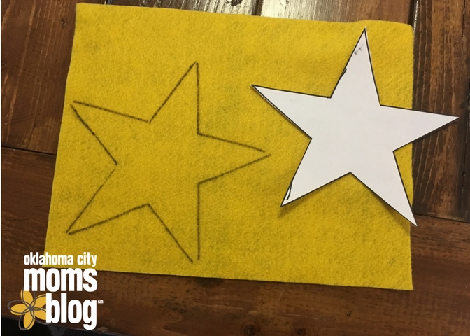 Trace a star on yellow felt and cut it out for the tree topper.