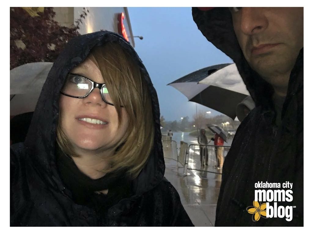 Standing in line outside the store in the cold & rain with my husband...while pregnant. Dedication!!