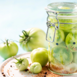 Red, White, and Blue BBQ Sliders with Pickled Green Tomatoes